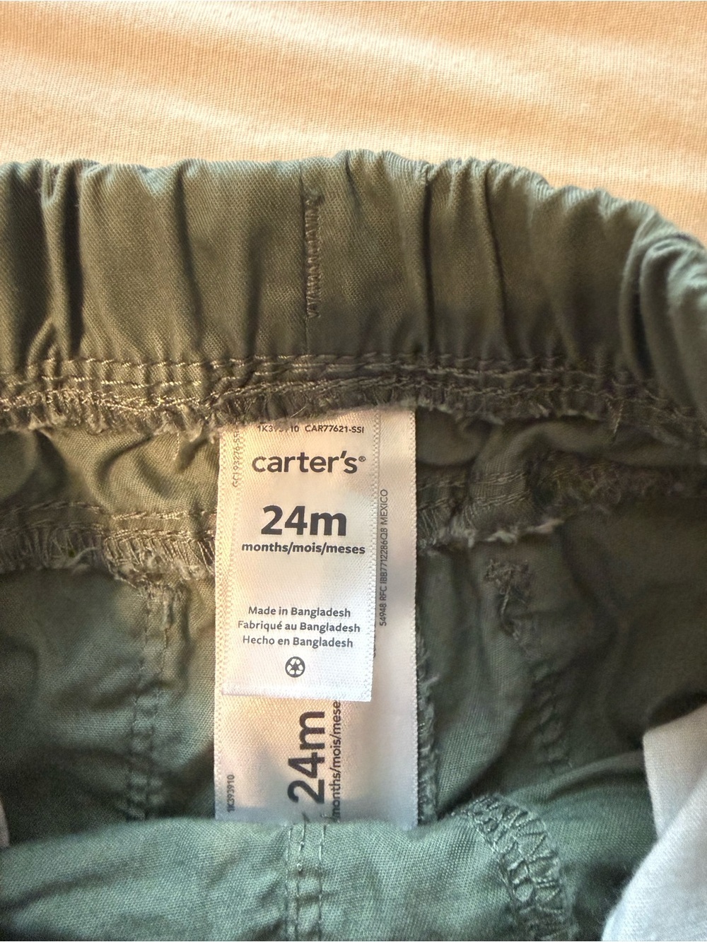 Carter's Olive Green and Navy Blue Pull-On Shorts Set - Picture 4 of 10